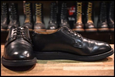 【6D 美品 21年】レッドウィング 101 ポストマン シューズ 黒 ブラック シャパラル 短靴 編み上げ レースアップ ブーツ redwing HOPESMORE