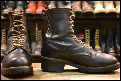 【7E? 中古 旧羽タグ 88年5月刻印】レッドウィング 699 ロガー 黒 ブラック ロング ビンテージ ブーツ redwing 2218 HOPESMORE