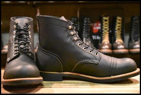 【8D 箱付 美品 25年】レッドウィング 8084 アイアンレンジャー ブラック ハーネス 黒 キャップドトゥ 編み上げ ブーツ redwing HOPESMORE