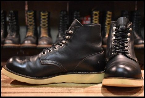 【7D 良品 犬タグ 99年】レッドウィング 8165 アイリッシュセッター 黒 ブラッククローム プレーン 編み上げ ブーツ redwing HOPESMORE