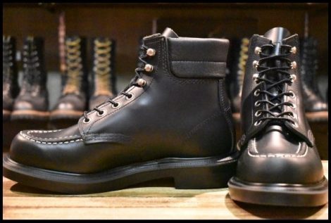 【6.5E 美品 23年】レッドウィング 8133 スーパーソール 黒 ブラッククローム モックトゥ 編み上げ ブーツ redwing HOPESMORE