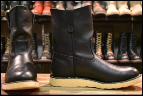 【8E 良品 羽タグ 99年】レッドウィング 8169 ペコス 黒 ブラッククローム プルオン クッションソール ブーツ redwing pecos HOPESMORE
