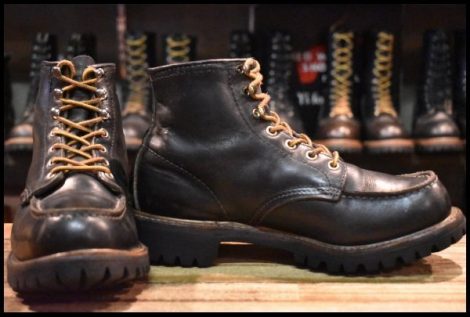 【6.5D 中古 旧羽タグ 92年6月刻印】レッドウィング 8176 ビブラム アイリッシュセッター 黒 ブラック モック ブーツ redwing HOPESMORE