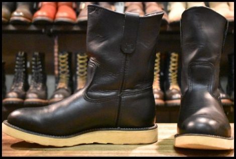 【8E 良品 羽タグ 99年】レッドウィング 8169 ペコス 黒 ブラッククローム プルオン クッションソール ブーツ redwing pecos HOPESMORE
