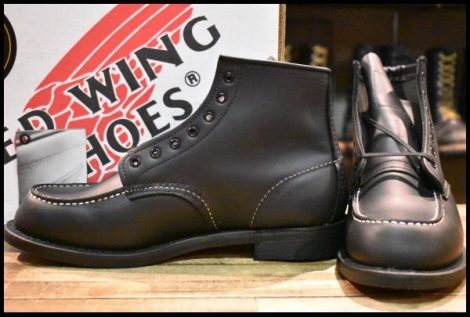 【8D 箱付 DEAD 100周年モデル 05年】レッドウィング 8283 ブラック 編み上げ 黒 モックトゥ レザーソール ブーツ redwing HOPESMORE