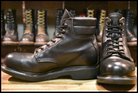 【7.5E 良品 PT91刺繍 98年】レッドウィング 2243 スーパーソール 黒 ブラッククローム ラウンドトゥ ブーツ redwing 8133 HOPESMORE