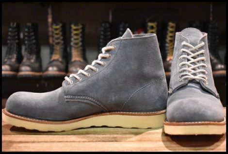 【9.5D 美品 11年】レッドウィング 8144 スエード アイリッシュセッター スレートブルー 青 プレーントゥ ブーツ redwing HOPESMORE
