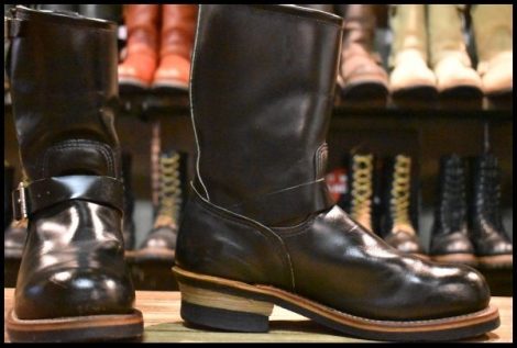 【7.5D 良品 PT99プリント 旧シルエット 03年】レッドウィング 2268 エンジニア 黒 ブラック スチールトゥ ブーツ redwing HOPESMORE