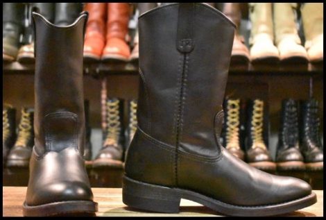 【7.5E 箱付 美品 11年】レッドウィング 8155 ペコス 黒 ブラッククローム プルオン ウエスタン ブーツ redwing pecos HOPESMORE