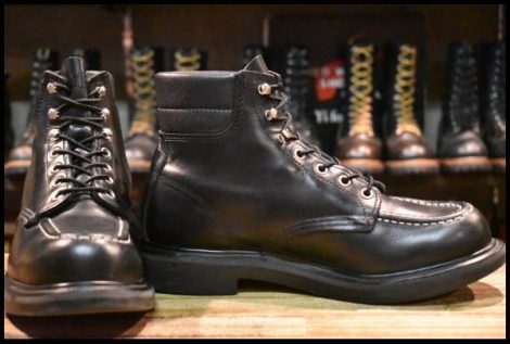 【8E 良品 23年】レッドウィング 8133 スーパーソール 黒 ブラッククローム モックトゥ 編み上げ レースアップ ブーツ redwing HOPESMORE