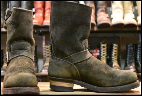 【8.5D 良品 BEAMS別注 PT99プリント 03年】レッドウィング 8274 黒スエード エンジニア ラフアウト ブーツ redwing HOPESMORE