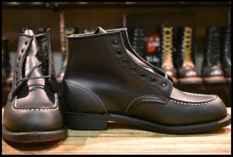 【8D 箱付 DEAD 100周年モデル 05年】レッドウィング 8283 ブラック 編み上げ 黒 モックトゥ レザーソール ブーツ redwing HOPESMORE