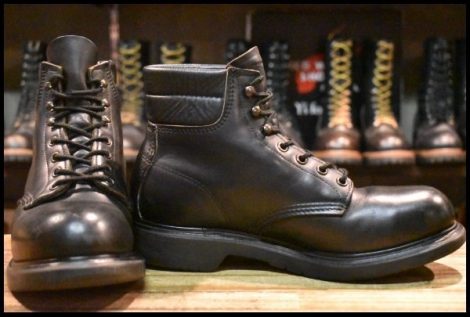 【7.5E 良品 PT91刺繍 98年】レッドウィング 2243 スーパーソール 黒 ブラッククローム ラウンドトゥ ブーツ redwing 8133 HOPESMORE