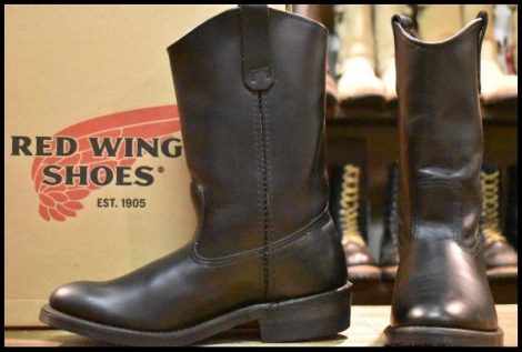 【7.5E 箱付 美品 11年】レッドウィング 8155 ペコス 黒 ブラッククローム プルオン ウエスタン ブーツ redwing pecos HOPESMORE