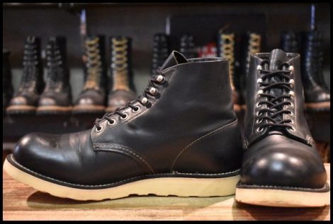 【9D 良品 08年】レッドウィング 8165 アイリッシュセッター 黒 ブラッククローム プレーントゥ ブーツ redwing HOPESMORE