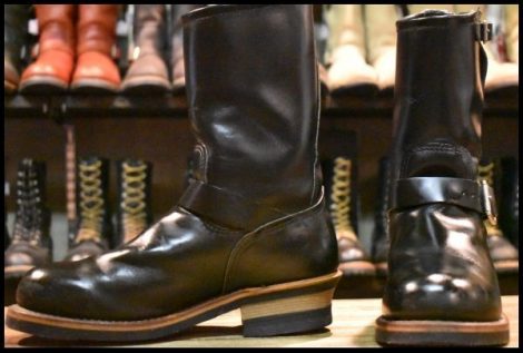 【7.5D 良品 PT99プリント 旧シルエット 03年】レッドウィング 2268 エンジニア 黒 ブラック スチールトゥ ブーツ redwing HOPESMORE