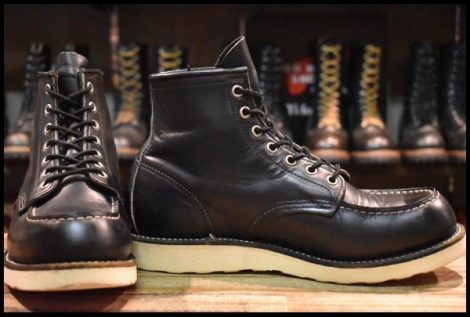 【8.5D 良品 羽タグ 03年】レッドウィング 8130 アイリッシュセッター 黒 ブラッククローム モックトゥ 8179 ブーツ redwing HOPESMORE