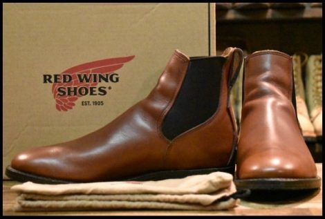 【10D 箱付 未使用 17年】レッドウィング 9078 Mil-1 Congress Boots チークフェザーストーン ブーツ サイドゴア ミルワン HOPESMORE