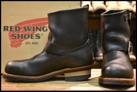 【7D 箱付 良品 11年】レッドウィング 2976 ショート エンジニア 黒 ブラッククローム スチールトゥ ブーツ redwing HOPESMORE