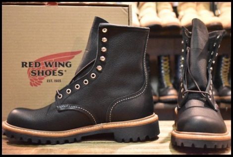 【9D 箱付 未使用 25年】レッドウィング 4501 ロガー 黒 ブラック オイルスリック ノンスチールトゥ ブーツ redwing 2218 HOPESMORE