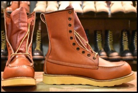 【8.5D DEAD 犬タグ】レッドウィング 8877 ロング アイリッシュセッター 赤茶 オロラセット モック ブーツ redwing HOPESMORE