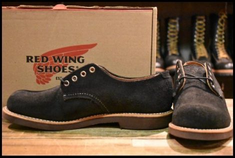 【8.5D 箱付 未使用 13年】レッドウィング 8055 スエード オックスフォード ブラック ラフアウト フォアマン ブーツ redwing HOPESMORE