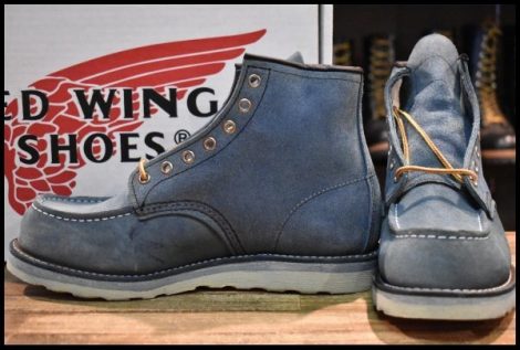 【8E 箱付 未使用 青山5周年限定 犬タグ復刻 19年】レッドウィング×MOMOTARO JEANS 8173 スエード インディゴ 藍染 ブーツ HOPESMORE