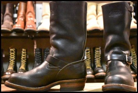 【8E 良品 PT91 00年】WESCO ウエスコ カスタムボス ブラック 黒 11インチハイト ビブラム430 エンジニア ブーツ BOSS HOPESMORE