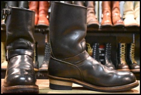 【10D 良品 PT91刺繍】レッドウィング 2268 エンジニア ブラッククローム スチールトゥ プルオン ブーツ redwing HOPESMORE
