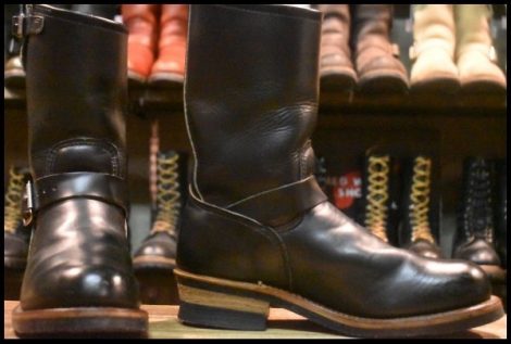 【7.5D 良品 PT91刺繍】レッドウィング 2268 エンジニア 黒 ブラッククローム スチールトゥ プルオン ブーツ redwing HOPESMORE
