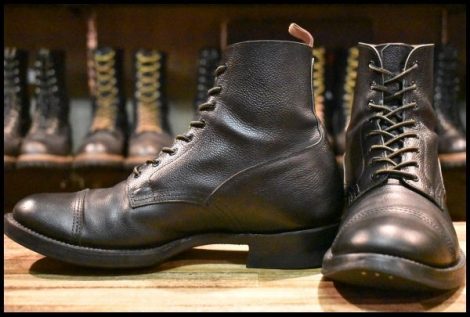 【9 良品】CLINCH クリンチ グラハム Graham Boots MR-Wide Black エンボス レースアップブーツ 編み上げ ブーツ HOPESMORE