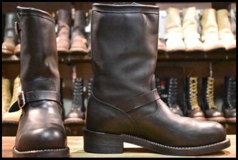 【10E 良品 白タグ】Chippewa チペワ エンジニア 27863 黒 ブラック スチールトゥ 11インチハイト ブーツ HOPESMORE