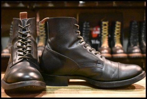 【9 良品】CLINCH クリンチ グラハム Graham Boots MR-Wide Black エンボス レースアップブーツ 編み上げ ブーツ HOPESMORE