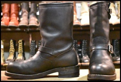 【10E 良品 白タグ】Chippewa チペワ エンジニア 27863 黒 ブラック スチールトゥ 11インチハイト ブーツ HOPESMORE