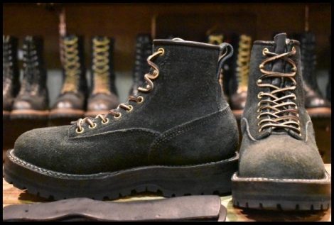 【7.5E 良品】WHITE’S ホワイツ ノースウエスト 黒スエード ブラック ラフアウト ビブラム148ハーフスリップ 編み上げ ブーツ HOPESMORE