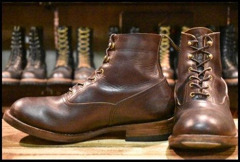 【8.5 良品】ROLLING DUB TRIO ローリングダブトリオ VINCENT ヴィンセント ブラウン ホースバット レースアップ ブーツ HOPESMORE