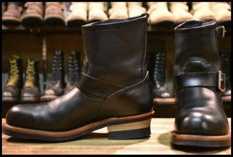 【7D 良品 10年】レッドウィング 2976 ショート エンジニア 黒 ブラッククローム スチールトゥ ブーツ redwing HOPESMORE