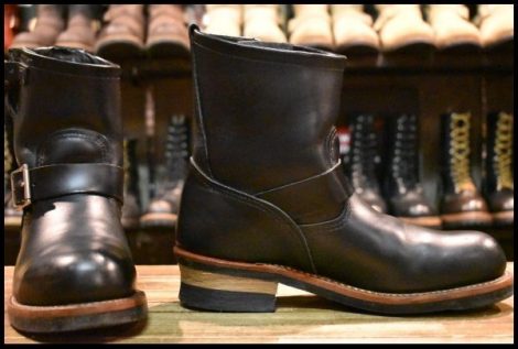 【7D 良品 10年】レッドウィング 2976 ショート エンジニア 黒 ブラッククローム スチールトゥ ブーツ redwing HOPESMORE