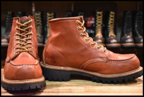 【6.5E 良品 半円犬タグ 98年】レッドウィング 8175 ビブラム アイリッシュセッター 赤茶 モックトゥ 編み上げ ブーツ redwing HOPESMORE