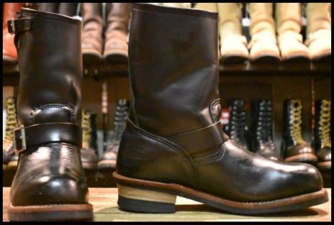 【8D 良品 12年】レッドウィング 2268 エンジニア 黒 ブラッククローム スチールトゥ ブーツ redwing HOPESMORE