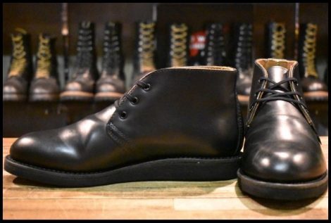 【7D 美品 19年】レッドウィング 9196 ポストマン チャッカ 黒 ブラック シャパラル 短靴 編み上げ ブーツ redwing HOPESMORE