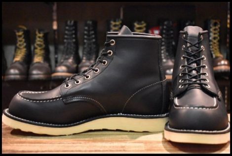【8.5E 美品 10年】レッドウィング 8179 アイリッシュセッター 黒 ブラッククローム モックトゥ 編み上げ ブーツ redwing HOPESMORE