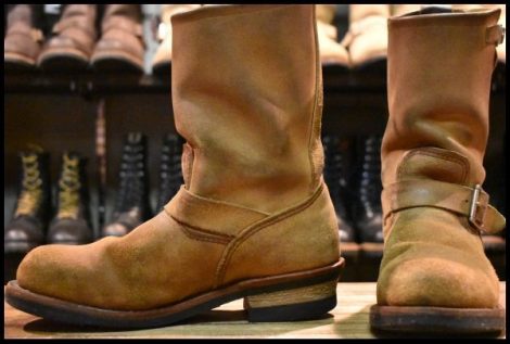 【8.5D 良品 09年】レッドウィング 8178 スエード エンジニア 茶 ミュールスキナー ブラウン スチールトゥ ブーツ redwing HOPESMORE