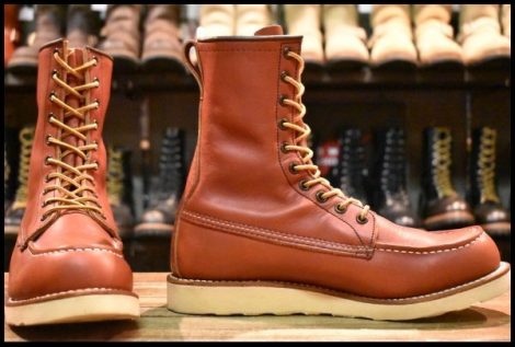 【8.5D 美品 犬タグ復刻 18年】レッドウィング 8877 ロング アイリッシュセッター オロラセット モックトゥ ブーツ redwing HOPESMORE