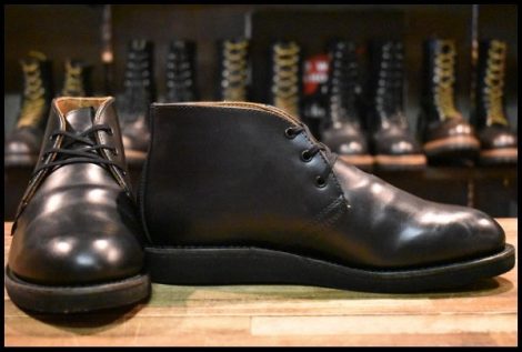 【7D 美品 19年】レッドウィング 9196 ポストマン チャッカ 黒 ブラック シャパラル 短靴 編み上げ ブーツ redwing HOPESMORE