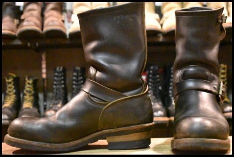 【7D 良品 PT83 縦羽タグ 85年01月刻印】レッドウィング 2268 エンジニア ブラッククローム スチールトゥ ブーツ redwing HOPESMORE