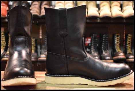 【8E 良品 10年】レッドウィング 8169 ペコス 黒 ブラッククローム プルオン クッションソール ブーツ redwing pecos HOPESMORE