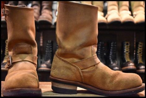 【8.5D 良品 09年】レッドウィング 8178 スエード エンジニア 茶 ミュールスキナー ブラウン スチールトゥ ブーツ redwing HOPESMORE