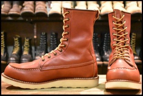 【8.5D 美品 犬タグ復刻 18年】レッドウィング 8877 ロング アイリッシュセッター オロラセット モックトゥ ブーツ redwing HOPESMORE