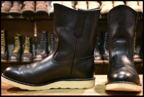 【8E 良品 10年】レッドウィング 8169 ペコス 黒 ブラッククローム プルオン クッションソール ブーツ redwing pecos HOPESMORE